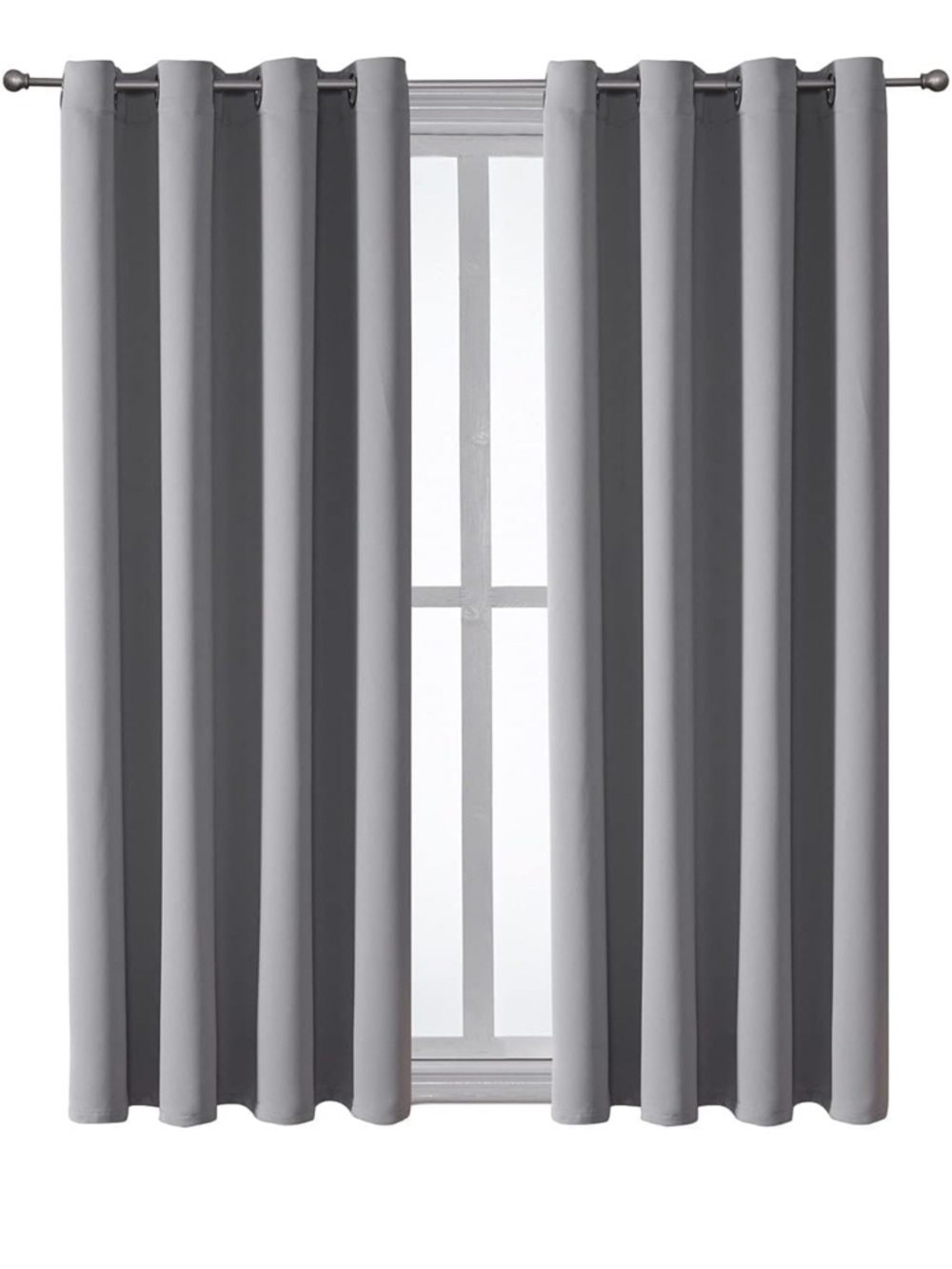 Gray Blackout Curtain Panels - Classic Window Drapes